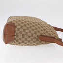 GUCCI GG Canvas Web Sherry Line Shoulder Bag Beige Silver 308930 Auth ka6334-4