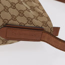 GUCCI GG Canvas Web Sherry Line Shoulder Bag Beige Silver 308930 Auth ka6334-5