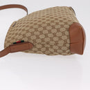 GUCCI GG Canvas Web Sherry Line Shoulder Bag Beige Silver 308930 Auth ka6334-6