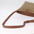GUCCI GG Canvas Web Sherry Line Shoulder Bag Beige Silver 308930 Auth ka6334-9