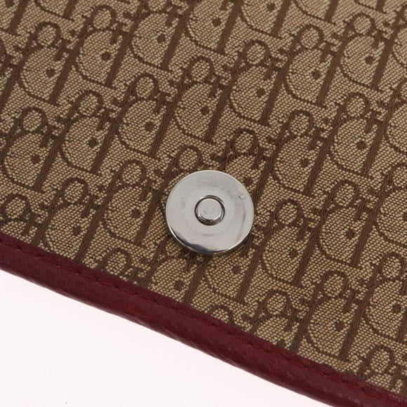Christian Dior Trotter Canvas Shoulder Bag Beige Silver Auth ka6335V