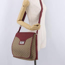 Christian Dior Trotter Canvas Shoulder Bag Beige Silver Auth ka6335V-29