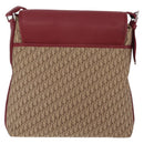 Christian Dior Trotter Canvas Shoulder Bag Beige Silver Auth ka6335V-2