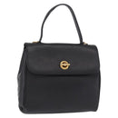 CELINE Hand Bag Leather Black Gold Auth ka6337-1