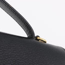CELINE Hand Bag Leather Black Gold Auth ka6337-9
