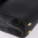CELINE Hand Bag Leather Black Gold Auth ka6337-16