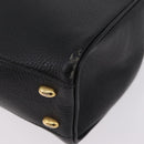CELINE Hand Bag Leather Black Gold Auth ka6337-17