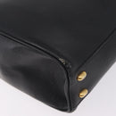 CELINE Hand Bag Leather Black Gold Auth ka6337-18