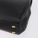 CELINE Hand Bag Leather Black Gold Auth ka6337-19