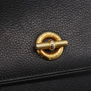 CELINE Hand Bag Leather Black Gold Auth ka6337-20