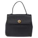 CELINE Hand Bag Leather Black Gold Auth ka6337-13