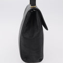CELINE Hand Bag Leather Black Gold Auth ka6337-5