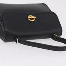CELINE Hand Bag Leather Black Gold Auth ka6337-14
