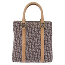 Christian Dior Trotter Canvas Hand Bag Brown Gold Auth ka6338V-13