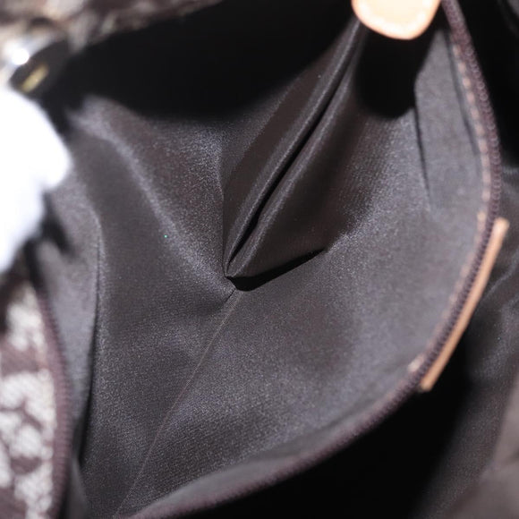 Christian Dior Trotter Canvas Hand Bag Brown Gold Auth ka6338V