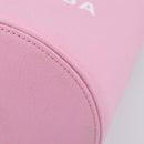 BALENCIAGA Wave XS Hand Bag Canvas 2way Pink Silver 619979 Auth ka6340V-17