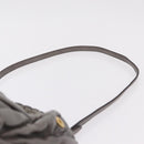 Miu Miu Matelasse Hand Bag Leather 2way Gray Gold Auth ka6343A-10