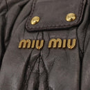 Miu Miu Matelasse Hand Bag Leather 2way Gray Gold Auth ka6343A-16