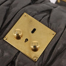 Miu Miu Matelasse Hand Bag Leather 2way Gray Gold Auth ka6343A-18