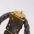 Miu Miu Matelasse Hand Bag Leather 2way Gray Gold Auth ka6343A-19