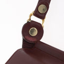 CARTIER Must Line Shoulder Bag Leather Bordeaux Gold Auth ka6344-10