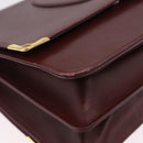 CARTIER Must Line Shoulder Bag Leather Bordeaux Gold Auth ka6344-12