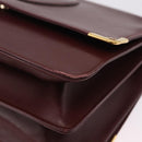 CARTIER Must Line Shoulder Bag Leather Bordeaux Gold Auth ka6344-13