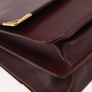 CARTIER Must Line Shoulder Bag Leather Bordeaux Gold Auth ka6344-14