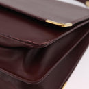 CARTIER Must Line Shoulder Bag Leather Bordeaux Gold Auth ka6344-15