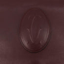 CARTIER Must Line Shoulder Bag Leather Bordeaux Gold Auth ka6344-16