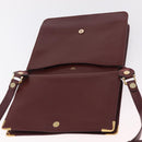CARTIER Must Line Shoulder Bag Leather Bordeaux Gold Auth ka6344-17