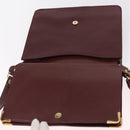 CARTIER Must Line Shoulder Bag Leather Bordeaux Gold Auth ka6344-23