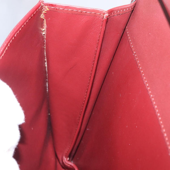 CARTIER Must Line Shoulder Bag Leather Bordeaux Gold Auth ka6344