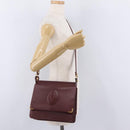 CARTIER Must Line Shoulder Bag Leather Bordeaux Gold Auth ka6344-29