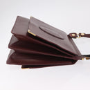 CARTIER Must Line Shoulder Bag Leather Bordeaux Gold Auth ka6344-4