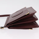 CARTIER Must Line Shoulder Bag Leather Bordeaux Gold Auth ka6344-5