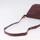 CARTIER Must Line Shoulder Bag Leather Bordeaux Gold Auth ka6344-7
