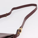 CARTIER Must Line Shoulder Bag Leather Bordeaux Gold Auth ka6344-8