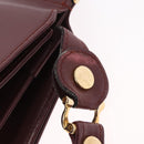 CARTIER Must Line Shoulder Bag Leather Bordeaux Gold Auth ka6344-9