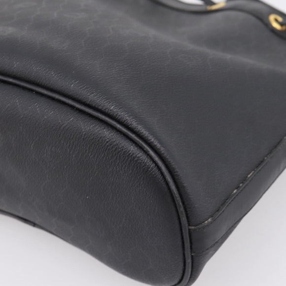 Christian Dior Honeycomb Canvas Shoulder Bag PVC Black Gold Auth ka6345