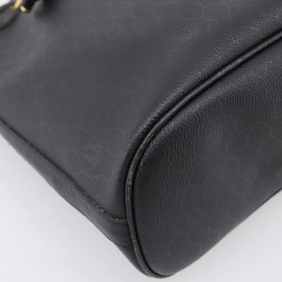 Christian Dior Honeycomb Canvas Shoulder Bag PVC Black Gold Auth ka6345