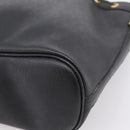 Christian Dior Honeycomb Canvas Shoulder Bag PVC Black Gold Auth ka6345-15