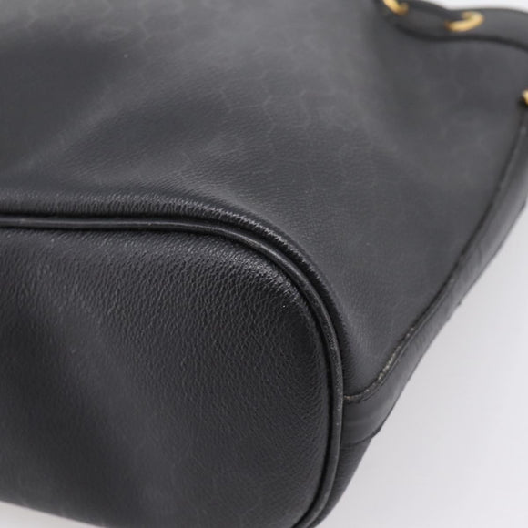 Christian Dior Honeycomb Canvas Shoulder Bag PVC Black Gold Auth ka6345
