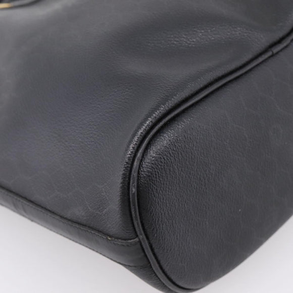 Christian Dior Honeycomb Canvas Shoulder Bag PVC Black Gold Auth ka6345