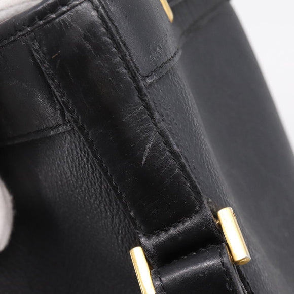 Christian Dior Honeycomb Canvas Shoulder Bag PVC Black Gold Auth ka6345
