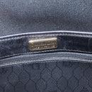 Christian Dior Honeycomb Canvas Shoulder Bag PVC Black Gold Auth ka6345-11