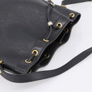 Christian Dior Honeycomb Canvas Shoulder Bag PVC Black Gold Auth ka6345-6