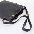 Christian Dior Honeycomb Canvas Shoulder Bag PVC Black Gold Auth ka6345-7