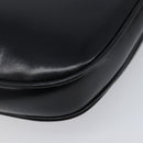 CELINE Chain Shoulder Bag Leather Black Gold Auth ka6346-17