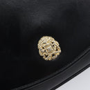 CELINE Chain Shoulder Bag Leather Black Gold Auth ka6346-19